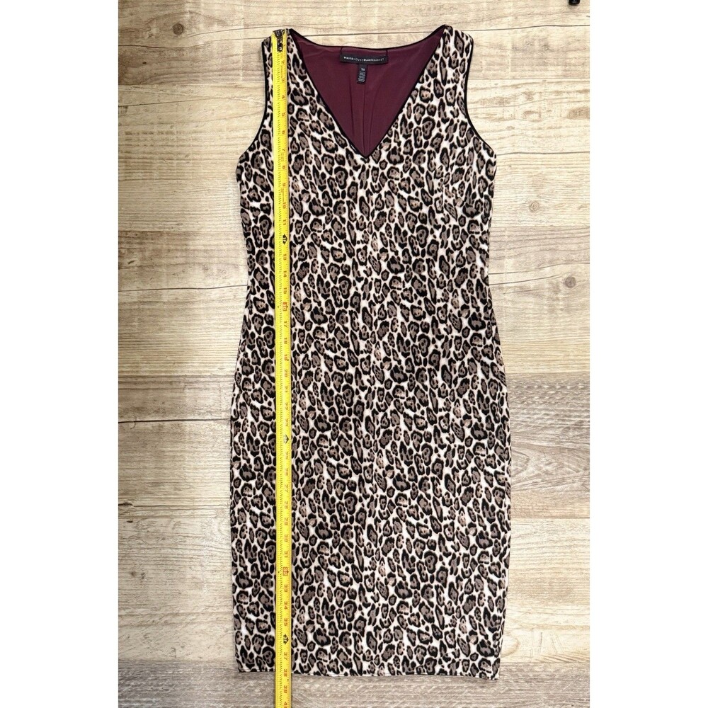 White House Black Market WHBM Dress XS Reversible Leopard Print Maroon EUC - Picture 4 of 7